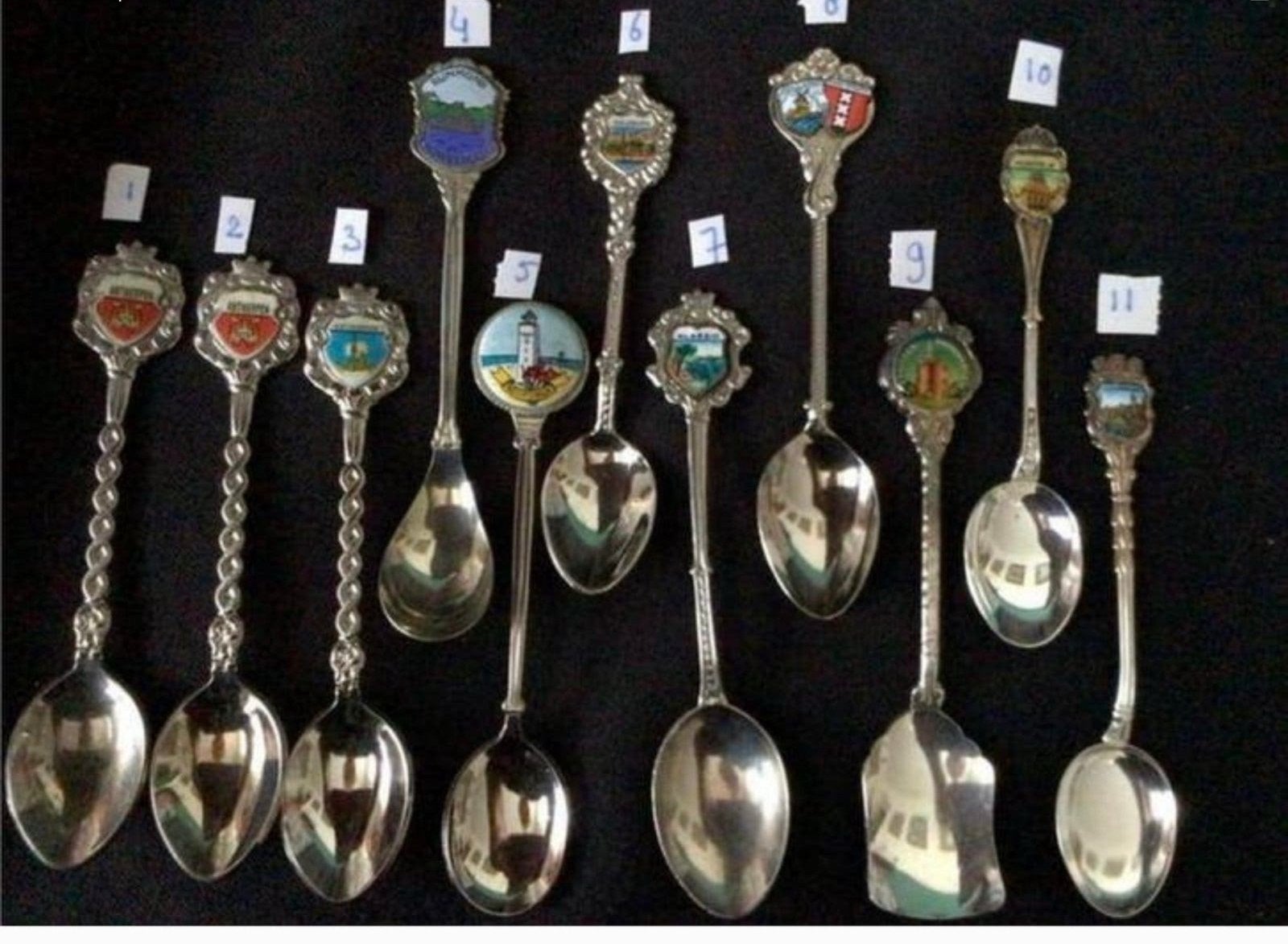 NOG 9 THEELEPELTJES met Buitenlads Wapen 🌸 €3,50 per stuk, Antiek en Kunst, Ophalen of Verzenden