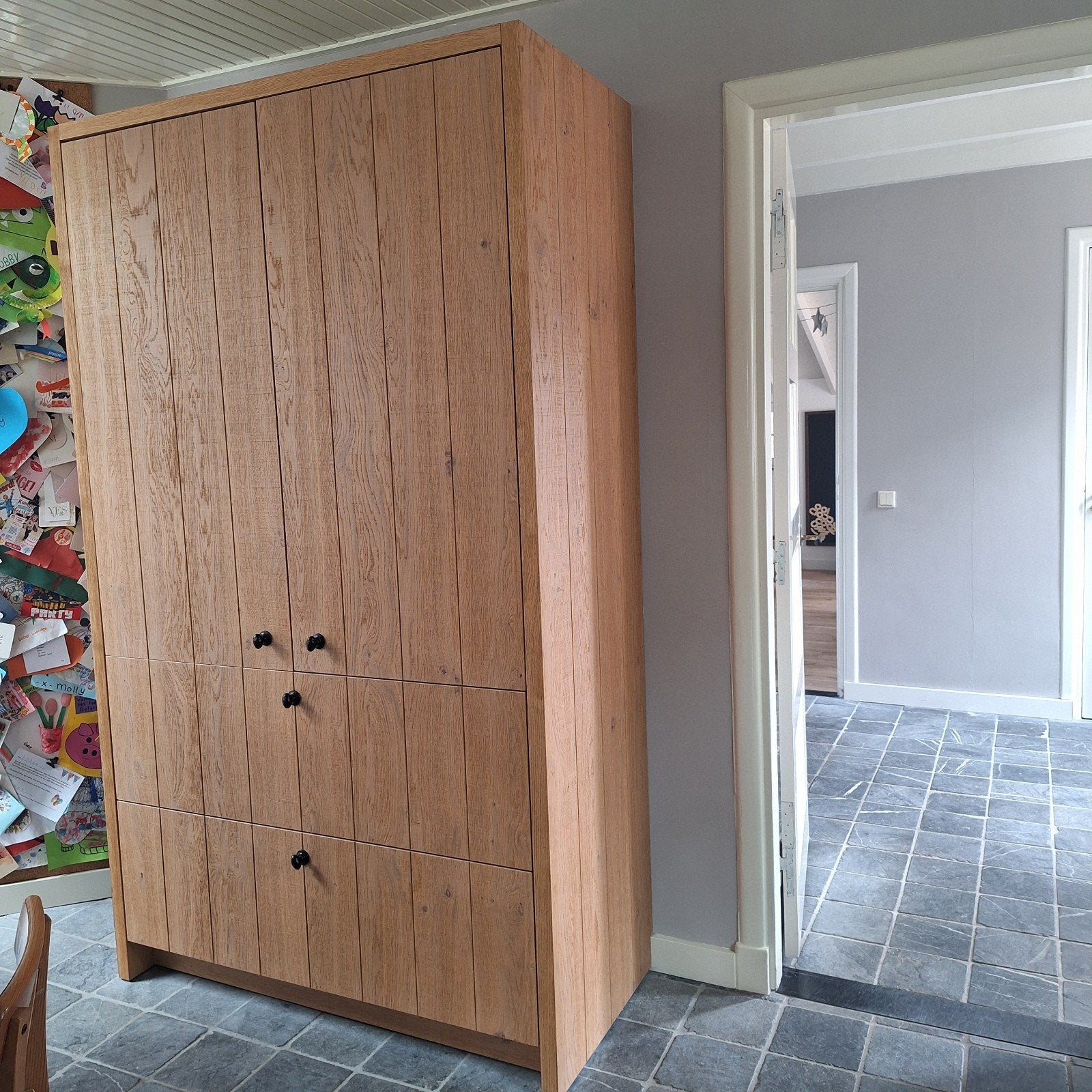 Koelkast/ vriezer/ lades eikenhout fineer ombouw, Ophalen, Gebruikt, Eikenhout, 50 tot 100 cm
