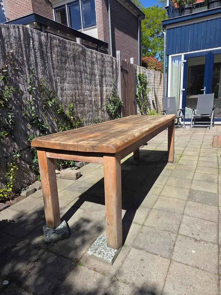 Houten eettafel (grenen 240cm x 75cm), Huis en Inrichting, Tafels | Eettafels, Ophalen, 200 cm of meer, 50 tot 100 cm, Zo goed als nieuw