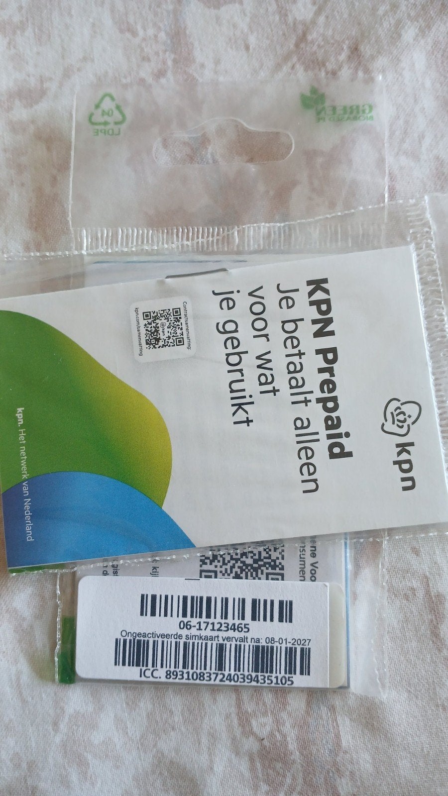 MOOI NUMMER KPN PREPAID 0617123465, Ophalen of Verzenden, Nieuw, KPN, Simkaart