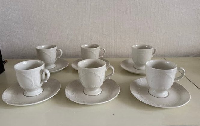 Set van 6 Bauscher Weiden Bavaria Germany kopjes en schotels, Ophalen