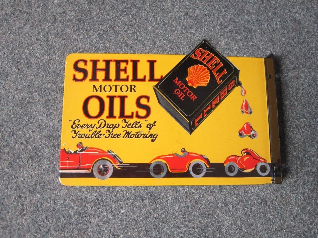 SHELL EMAILLE RECLAMEBORD, Ophalen, Zo goed als nieuw, Reclamebord