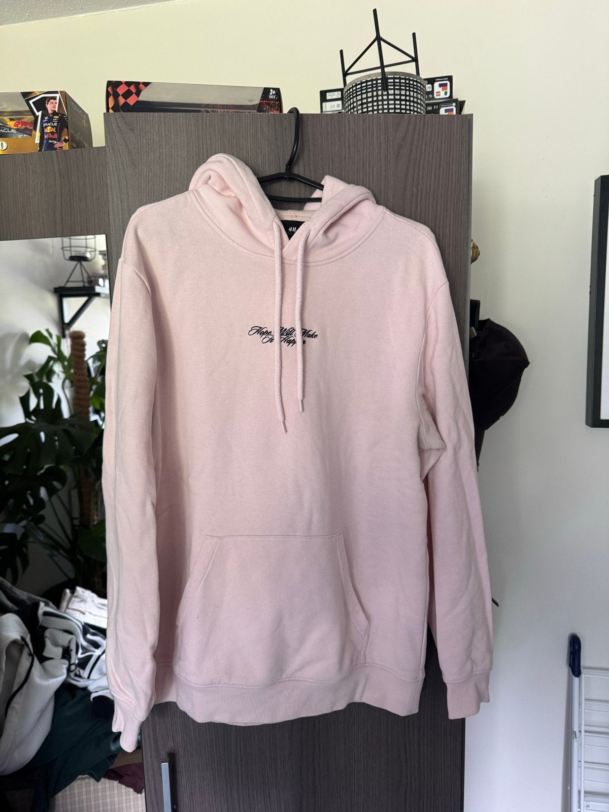 Roze hoodie met print - Maat m, Ophalen of Verzenden, Gedragen, Maat 52/54 (L), Roze
