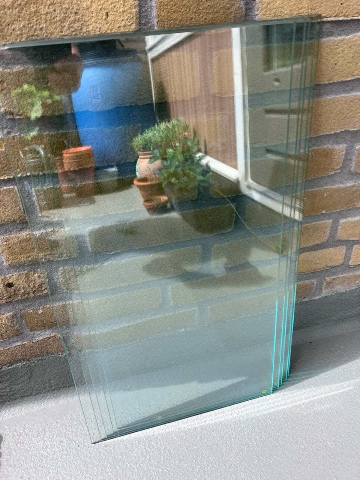 5 glazen panelen | Afm 56x30cm | geslepen, Ophalen, Zo goed als nieuw, Glasplaat