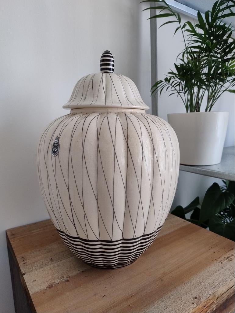Vintage Tiko Gouda dekselvaas – model 502 “Marijke”, Antiek en Kunst, Ophalen of Verzenden
