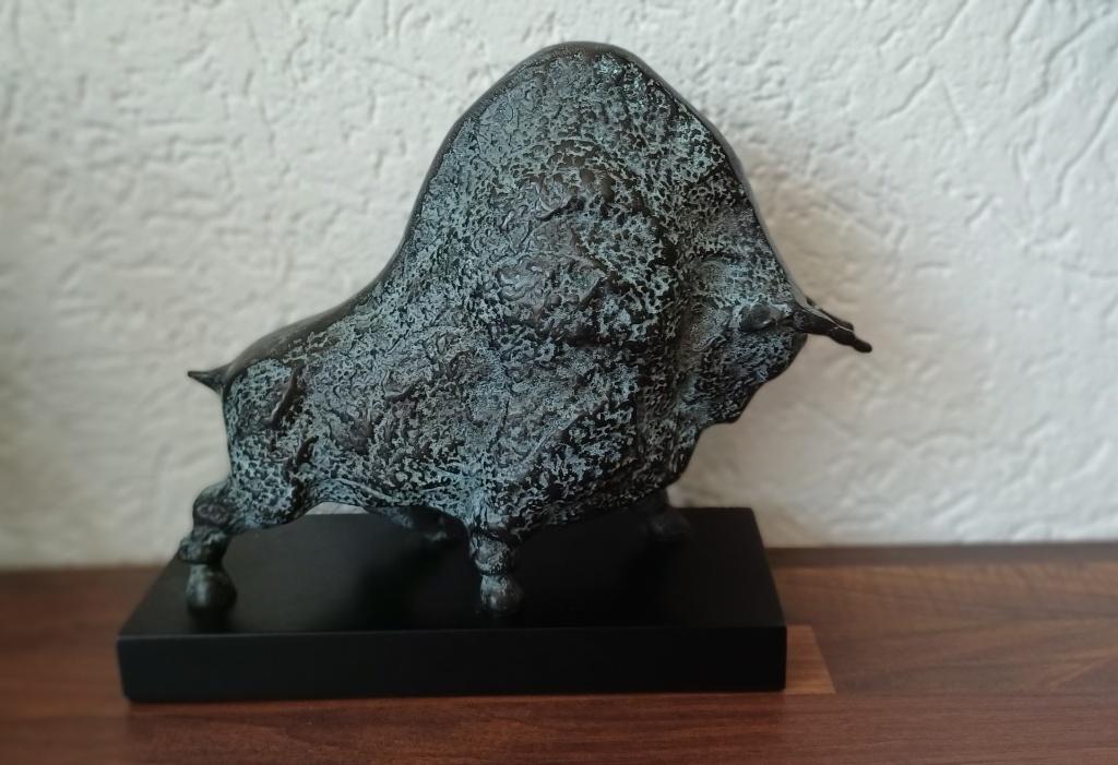 Bronzen beeld van een Bizon, Ophalen of Verzenden, Brons