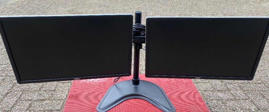 Dubbel Beeldscherm LCD, Computers en Software, Monitoren, Ophalen, Full HD, Dell, Overige typen
