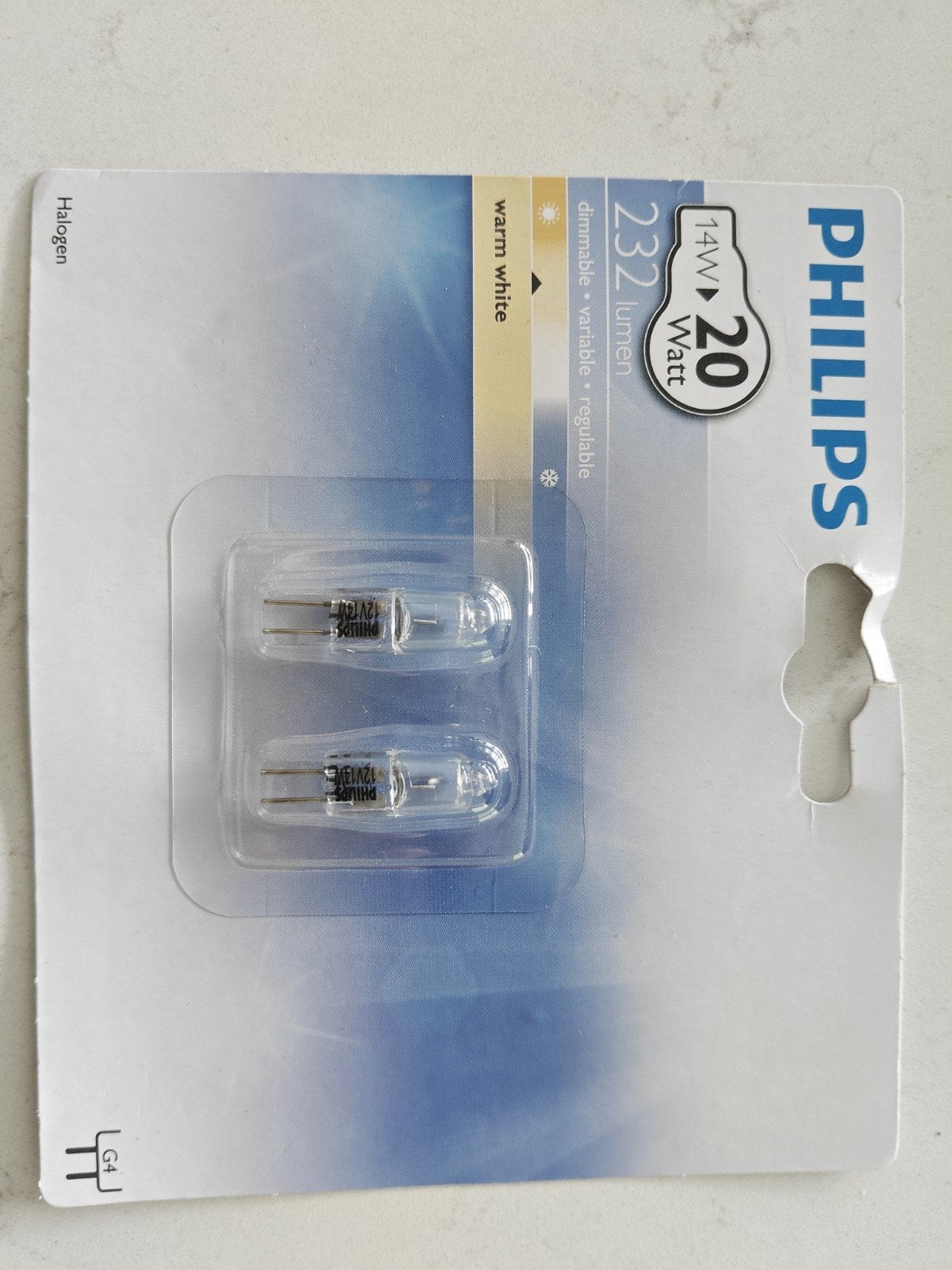 Nieuwe Philips Halogeen G4 Lampen 14W (20W equivalent), Ophalen of Verzenden, Nieuw