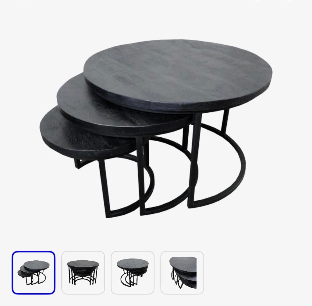 Salon tafel, Huis en Inrichting, Tafels | Salontafels, 50 tot 100 cm, Rond, 50 tot 100 cm, Zo goed als nieuw