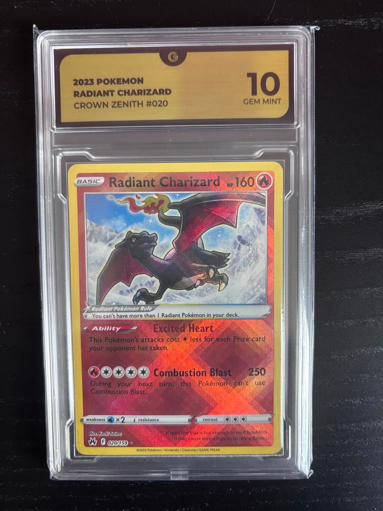 Radiant Charizard 2023 Crown Zenith #020 PSA 10 Gem Mint, Ophalen of Verzenden, Nieuw, Losse kaart, Foil