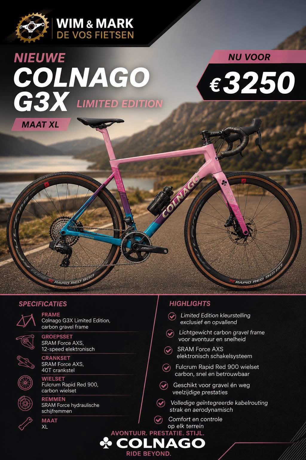 Nieuwe Colnago g3-x gracel bike €3250,/, Minder dan 10 versnellingen, Aluminium, Zo goed als nieuw, Ophalen