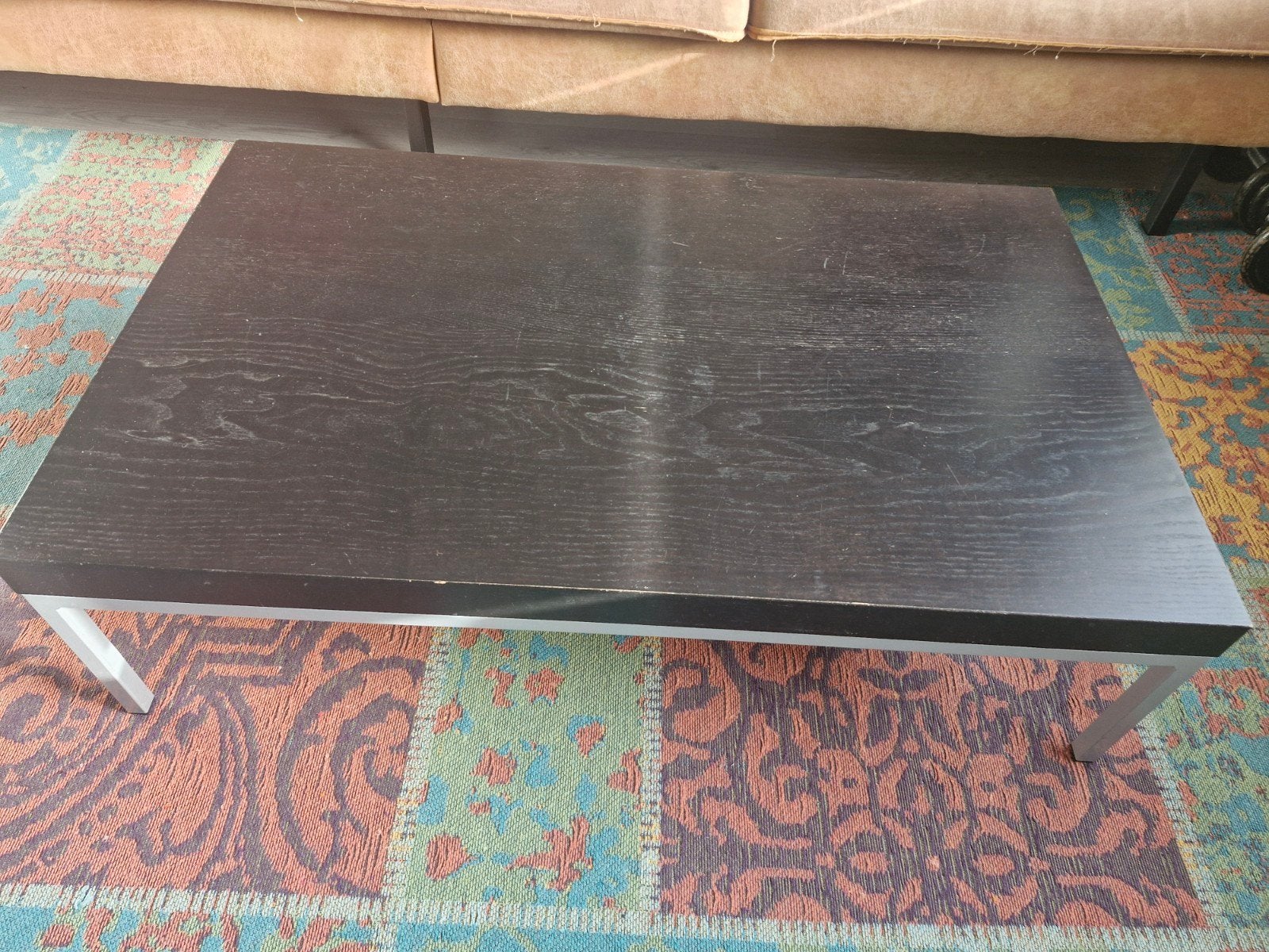 IKEA KLUBBO Salontafel - Zwart/Bruin, 118x59x27 cm, Ophalen, Gebruikt, 100 tot 150 cm, 50 tot 100 cm