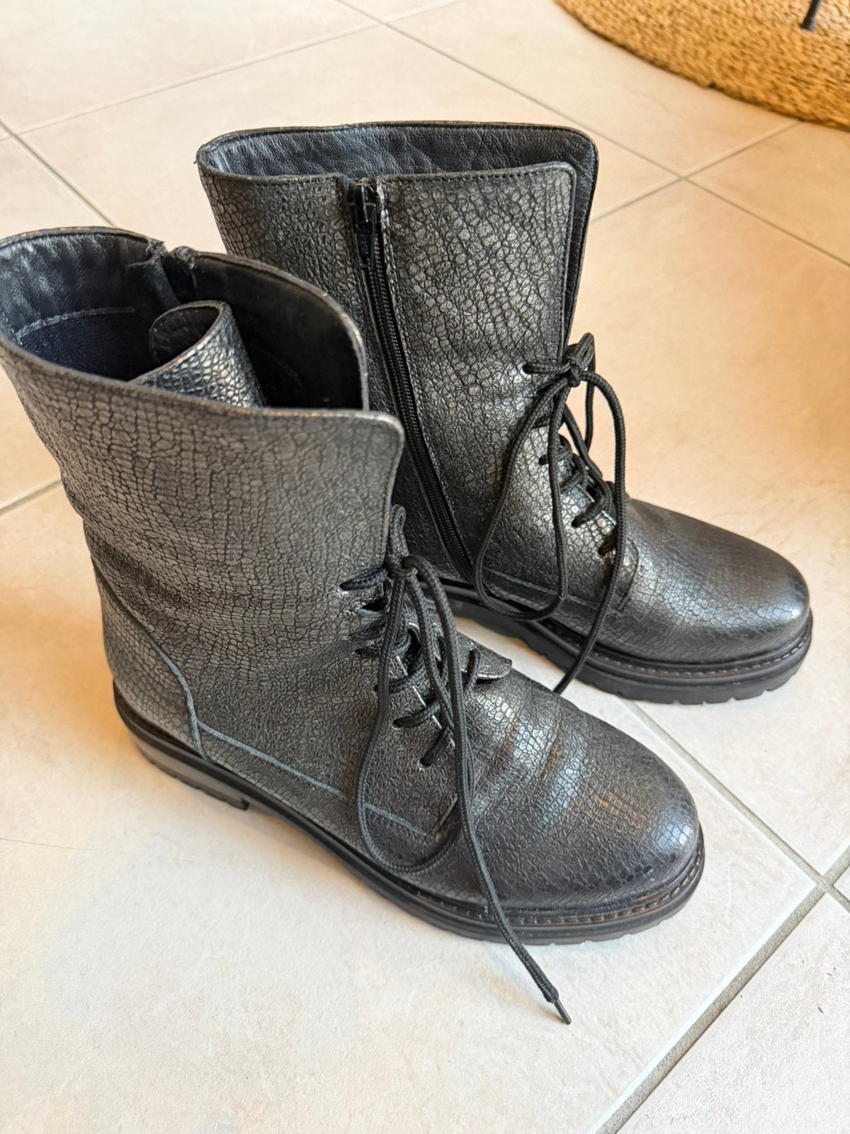 Lazamani boots maat 40 metallic veterlaars, Ophalen of Verzenden, Nieuw, Overige kleuren