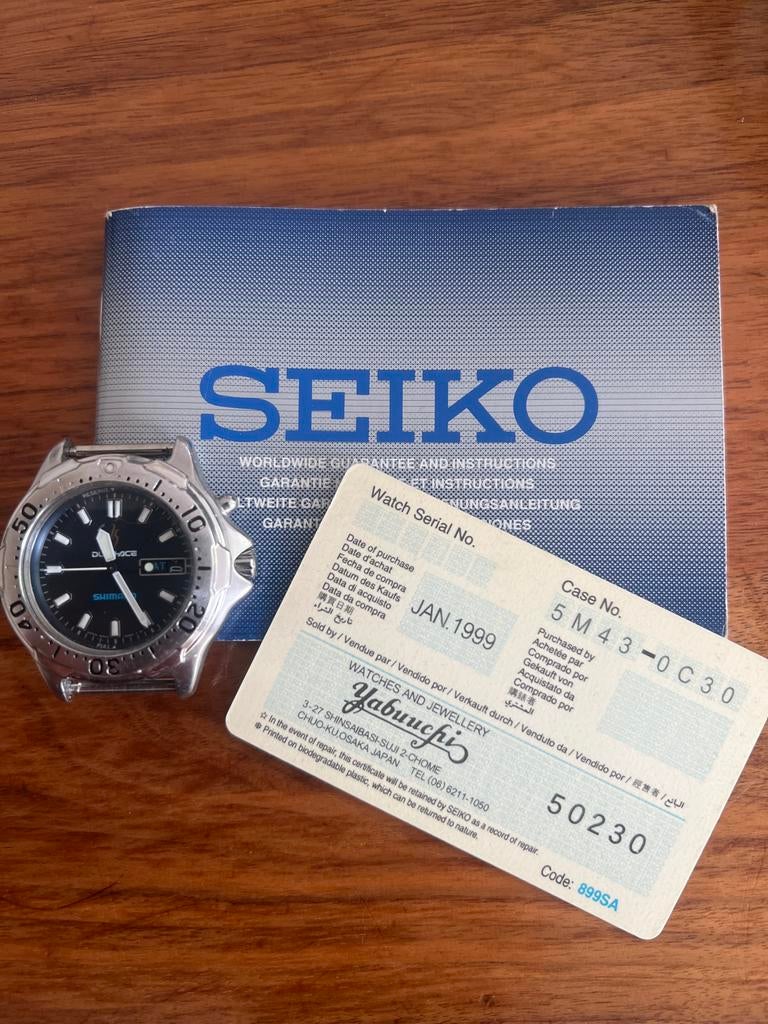 Zeldzame Seiko x Shimano Dura-Ace 25th Anniversary Kinetic, Ophalen, Gebruikt