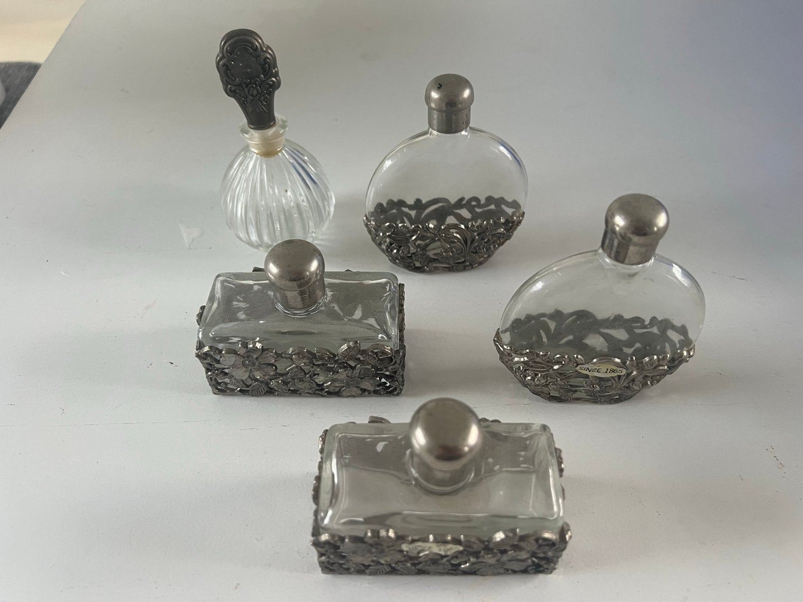 Antieke parfumflesjes set - 5 stuks, Ophalen