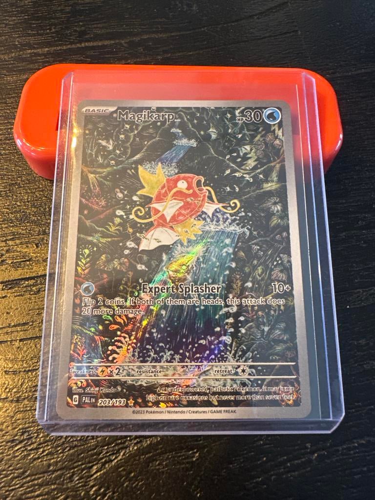 Pokémon kaart Magikarp PAL 203/193, Ophalen of Verzenden, Zo goed als nieuw, Losse kaart, Foil