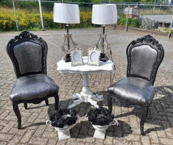 2 x barok stoelen croco opnieuw gestoffeerd 125.00 p.s, Huis en Inrichting, Stoelen, Ophalen of Verzenden, Zo goed als nieuw, Eén