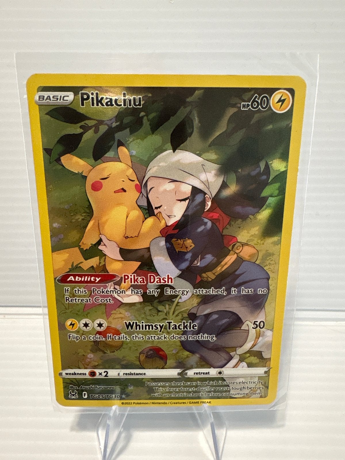Pikachu TG05/TG30 Lost Origin Pokémon Kaart NM Conditie, Ophalen of Verzenden, Zo goed als nieuw, Losse kaart, Foil