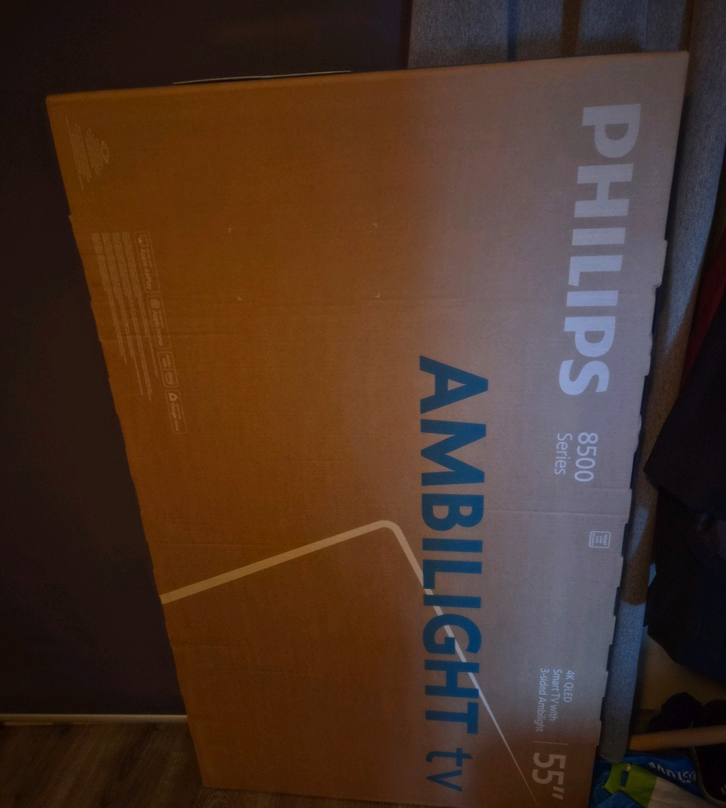 Philips 55 inch 4K QLED Ambilight Smart TV 8500 Serie, Ophalen, Philips, QLED, Nieuw
