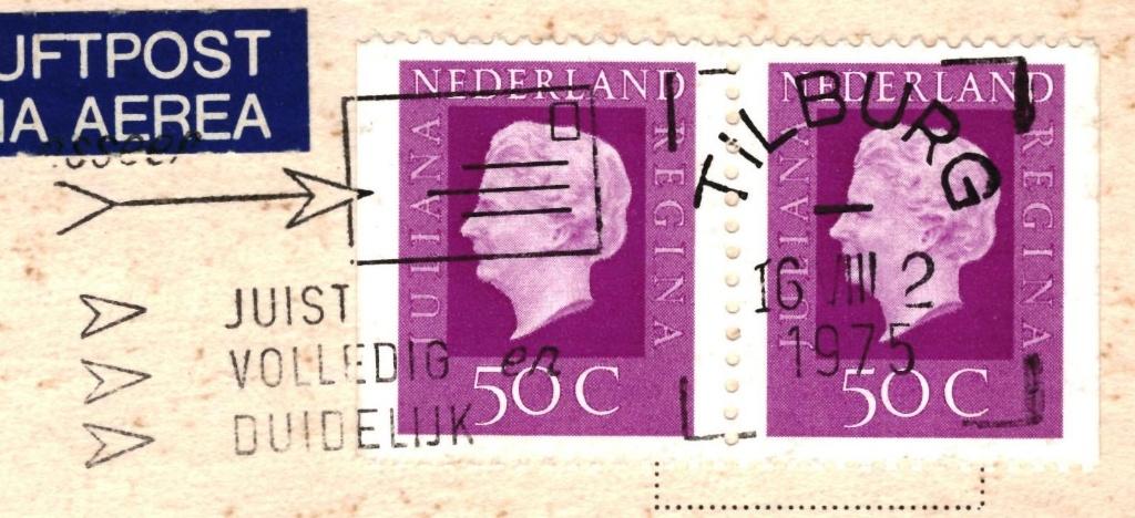 988073 Oud-Alblas 1975 ZH Molen D Hoop Gelopen met postzegel, Ophalen of Verzenden, 1960 tot 1980, Gelopen, Zuid-Holland