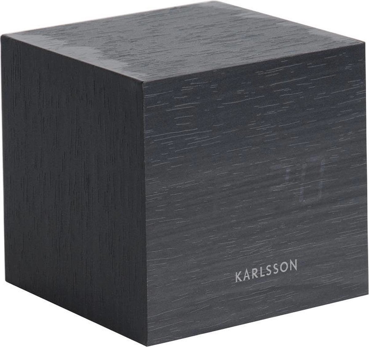 Karlsson mini cube wekker black., Ophalen of Verzenden, Zo goed als nieuw, Hout, Overige typen