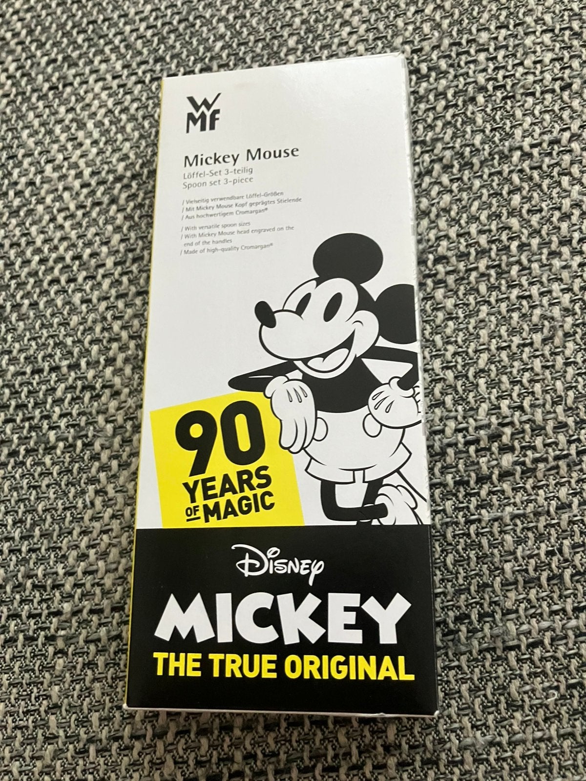Kinder bestek mickey, Ophalen of Verzenden, Zo goed als nieuw, Rvs of Chroom