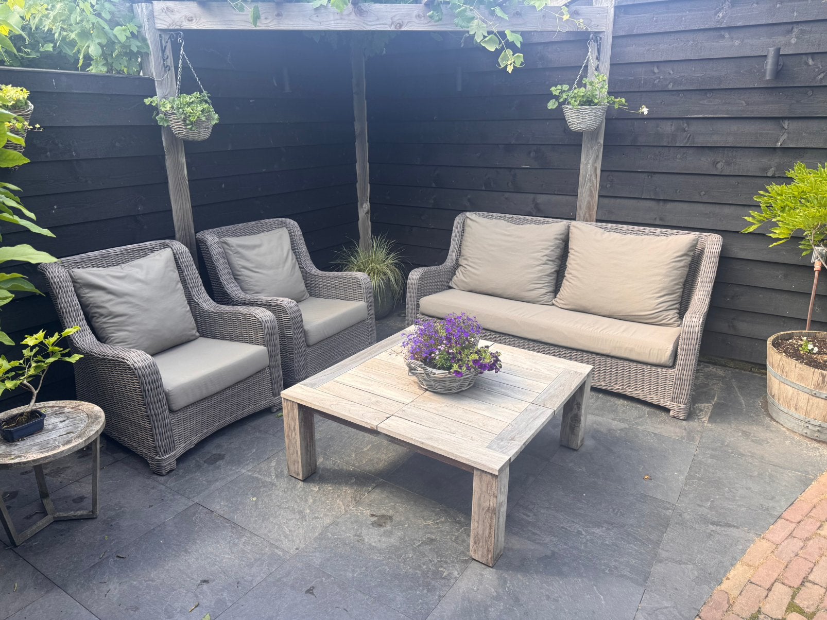 Borek Savannah Loungeset, Tuin en Terras, Tuinsets en Loungesets, Ophalen, Zo goed als nieuw, Wicker, Bank