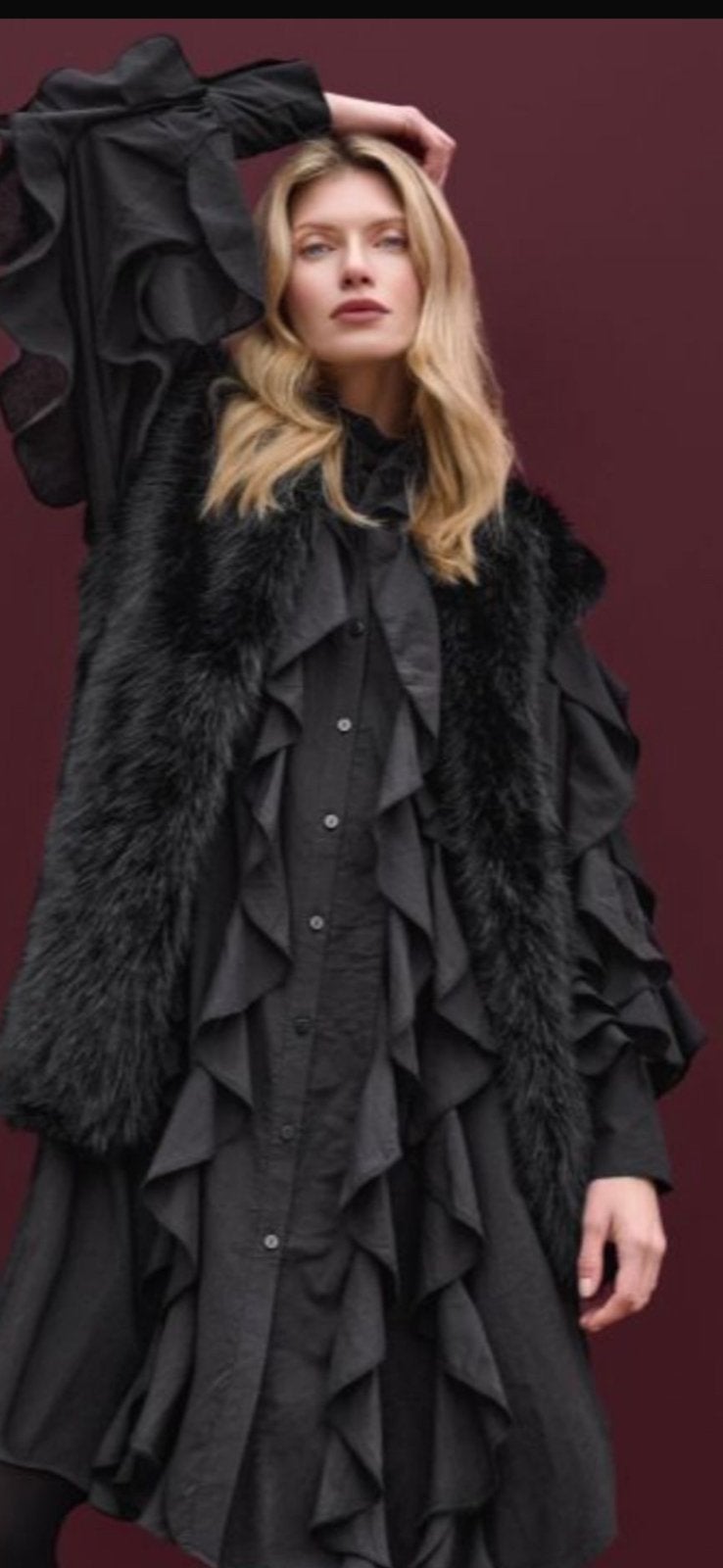 Noen Faux für gilet maat 50/52, Kleding | Dames, Ophalen of Verzenden, Zo goed als nieuw, Zwart, Jas of Mantel