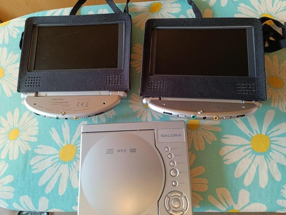 Salora draagbare DVD-speler met 2 schermen voor auto, Audio, Tv en Foto, Dvd-spelers, Ophalen of Verzenden, Gebruikt, Overige merken