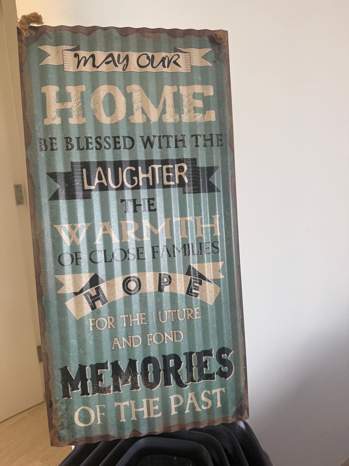 Emaille look bord met inspirerende tekst - 60x30,5 cm, Ophalen of Verzenden