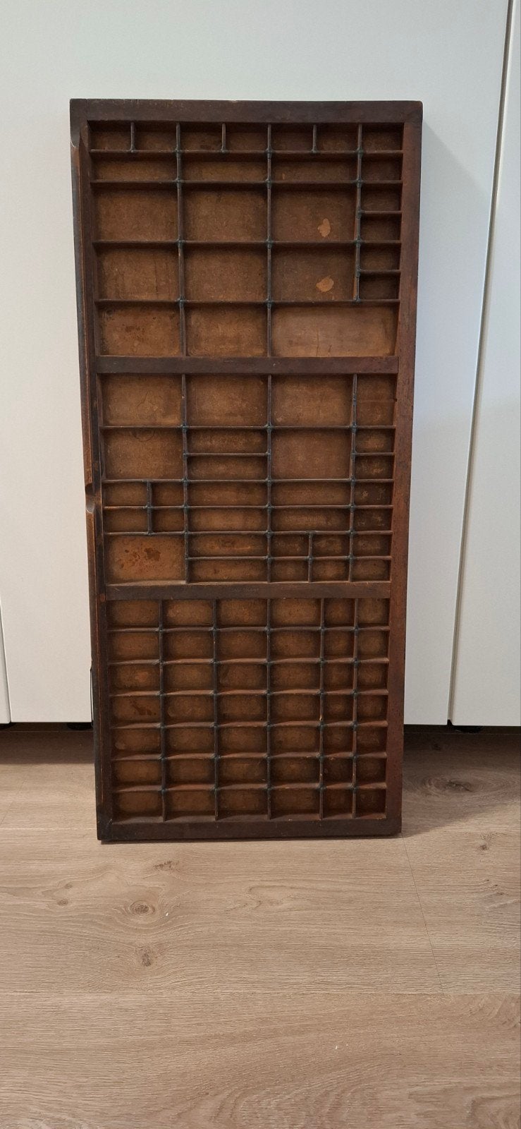 Antieke letterbak 82x37 cm - Hout en metaal, Ophalen