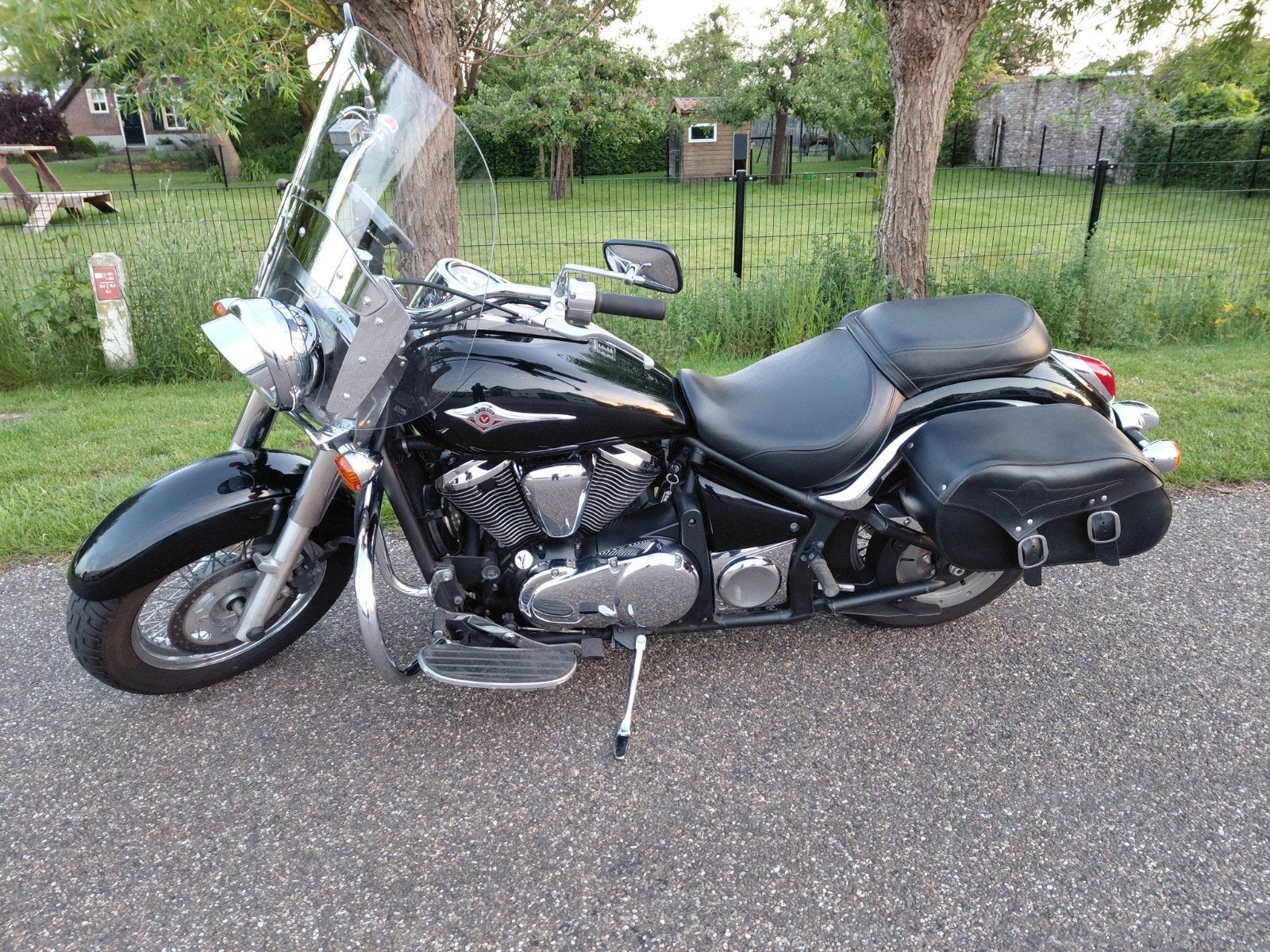 Nette chopper zwarte Kawasaki VN900 classic 2008 met 5416km!, Motoren, Particulier, Chopper