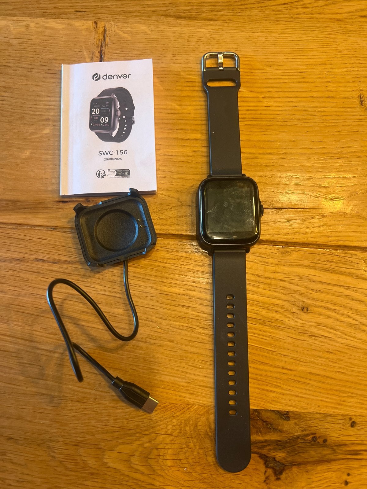 Denver SWC-156 Smartwatch Zwart - Zo goed als nieuw, Zwart, Nieuw, Ophalen of Verzenden, Stappen