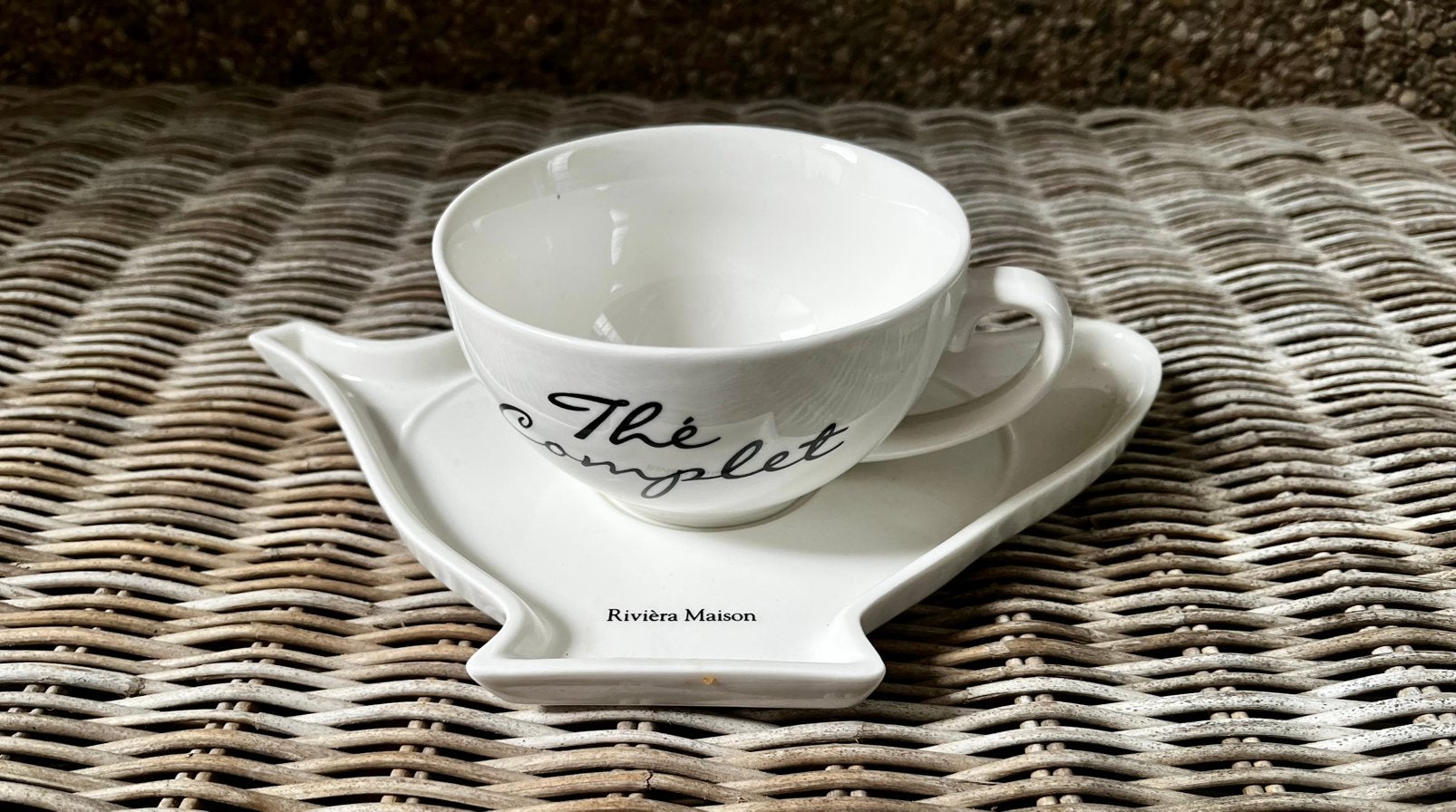 Theekop theekopje Thé Complet Rivièra Maison schotel theepot, Overige merken, Ophalen of Verzenden, Zo goed als nieuw, Overige stijlen
