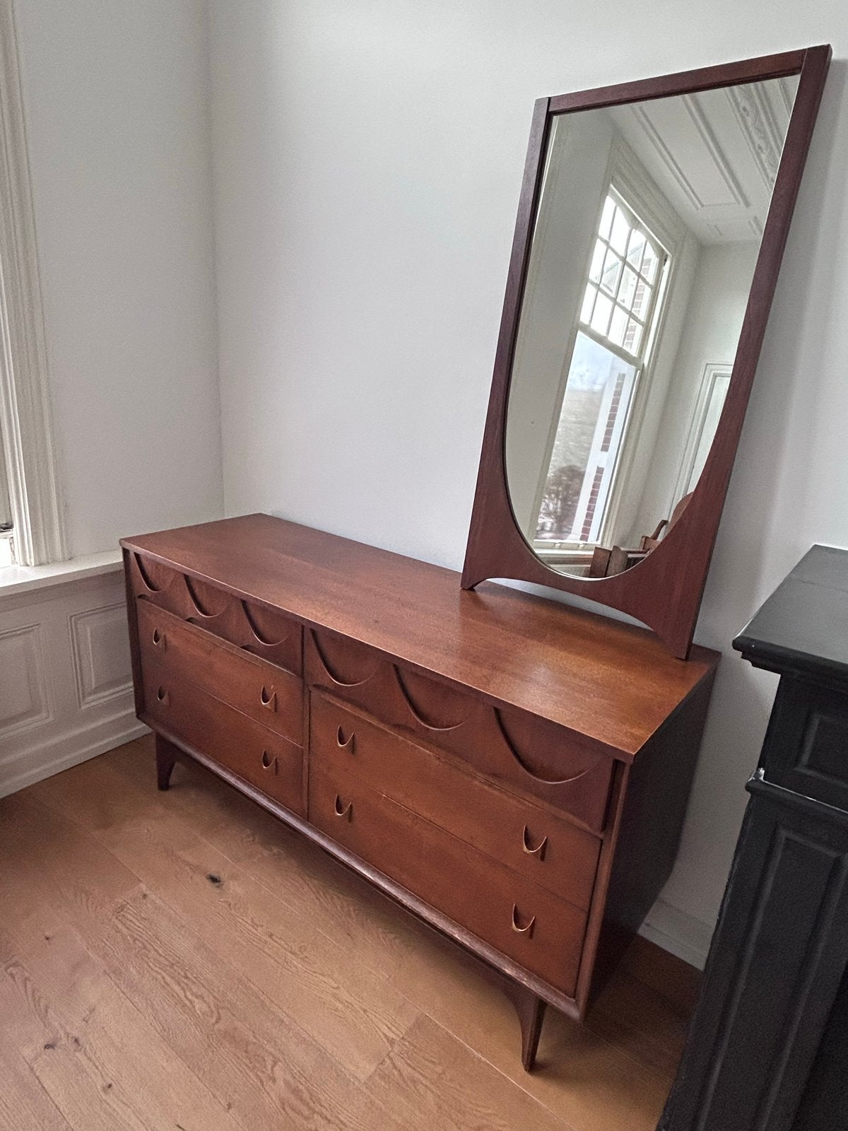 Vintage Broyhill Brasilia Dressoir & Spiegel - 6 Laden, Ophalen