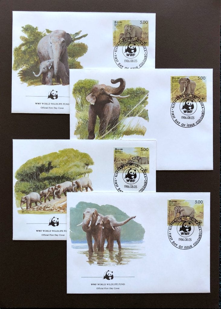 WWF WNF Sri Lanka 1986 FDC Indische Olifant, Ophalen of Verzenden, Onbeschreven, Rest van de wereld