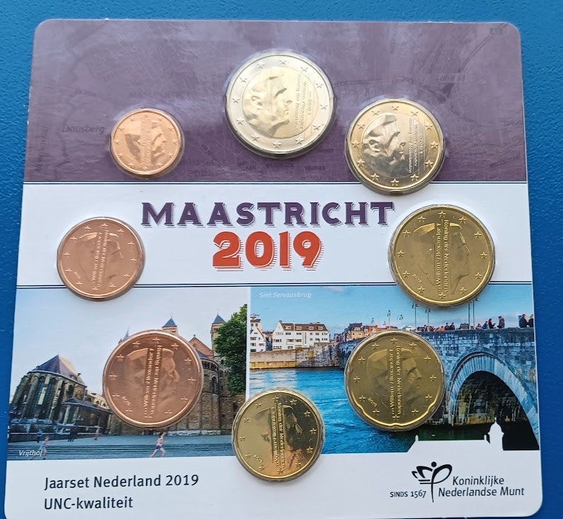Jaarset Nederland Maastricht 2019 in UNC-kwaliteit, Verzenden, Koningin Beatrix, Euro's, Setje