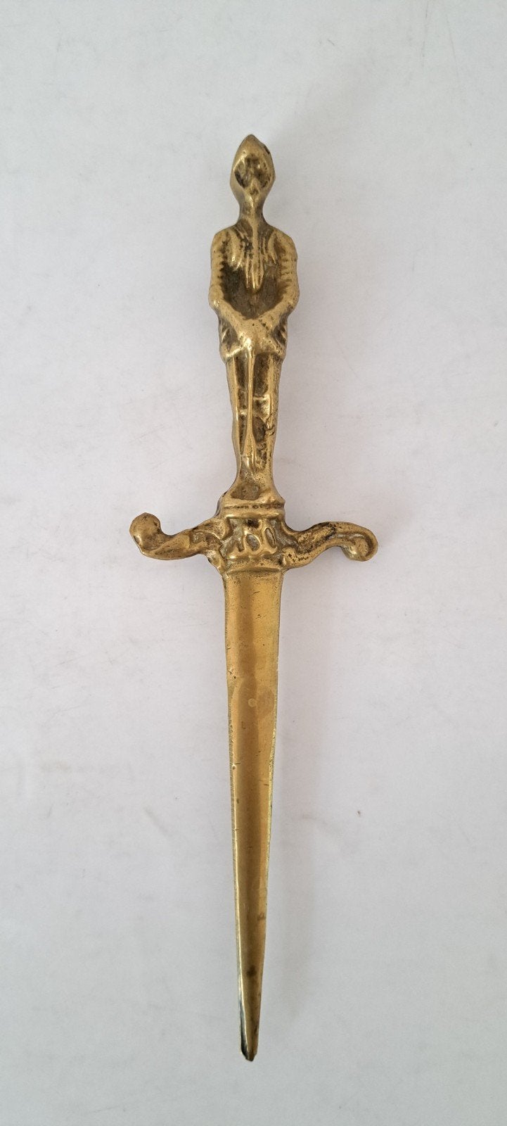Vintage Messing Brievenopener met Middeleeuwse Ridder, Ophalen of Verzenden