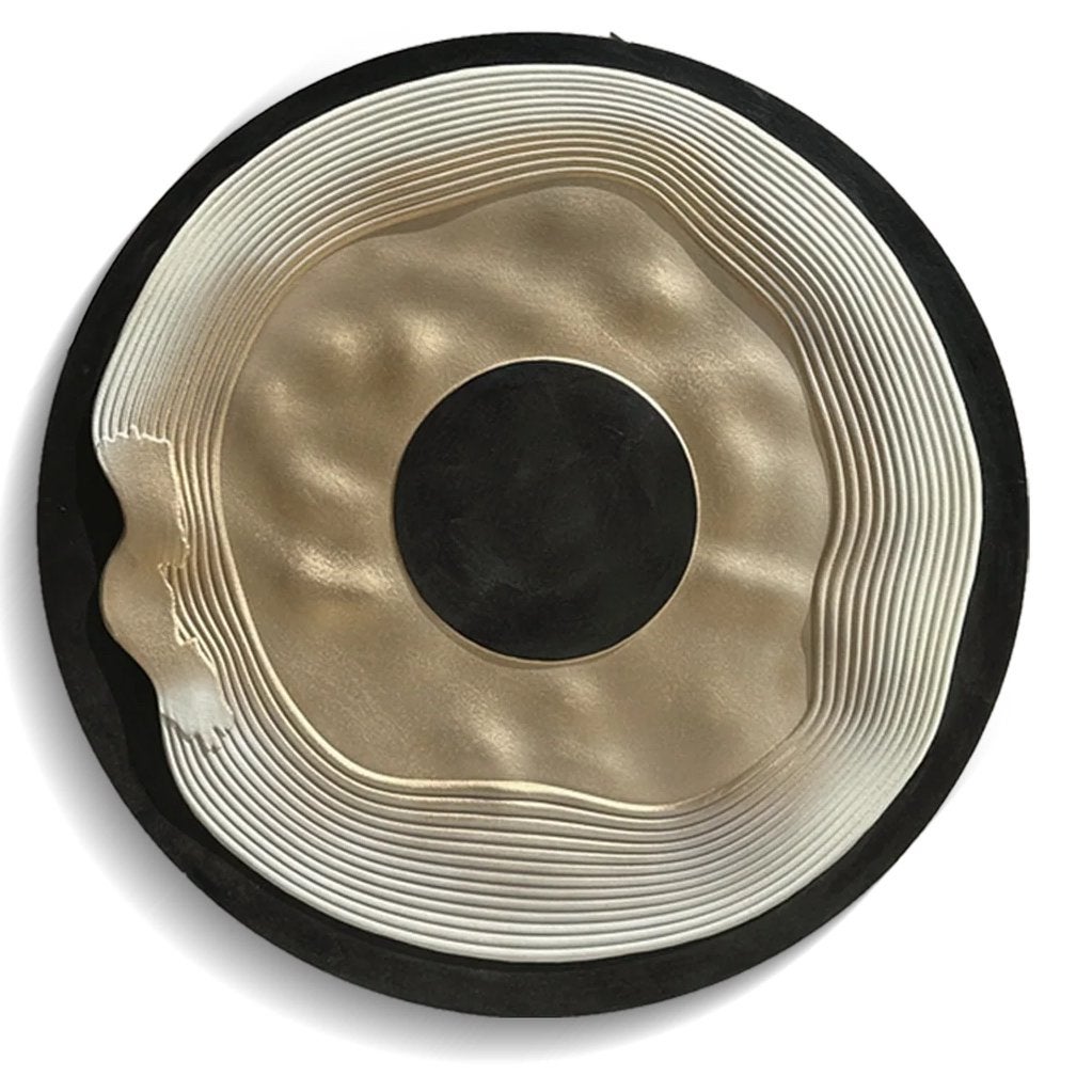 NIEUW: Uniek hangemaakt 3D kunstwerk 100 cm diameter, Antiek en Kunst, Ophalen, Abstract, Hout, 3D-effect