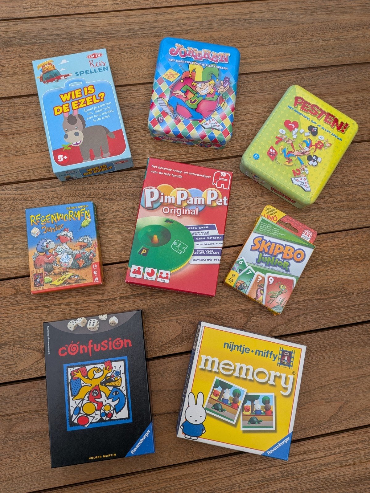 Spellenpakket, o.a. regenwormen, confusion, pim Pam pet, etc, Een of twee spelers, Ophalen of Verzenden, Zo goed als nieuw