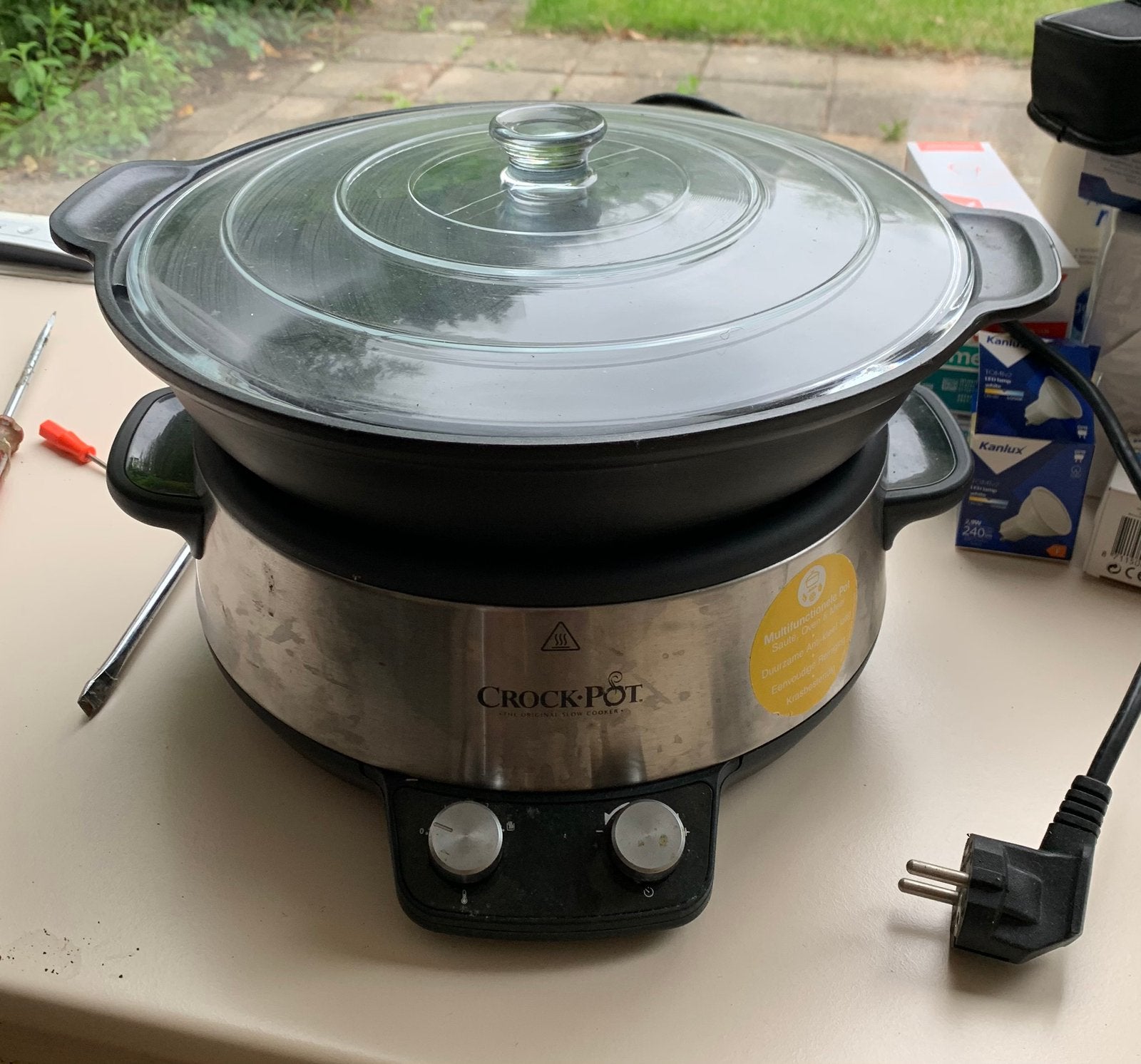Crock-Pot Digital Sauté Slowcooker met inhoud van 6 liter, Witgoed en Apparatuur, Ophalen of Verzenden, Timer, Zo goed als nieuw