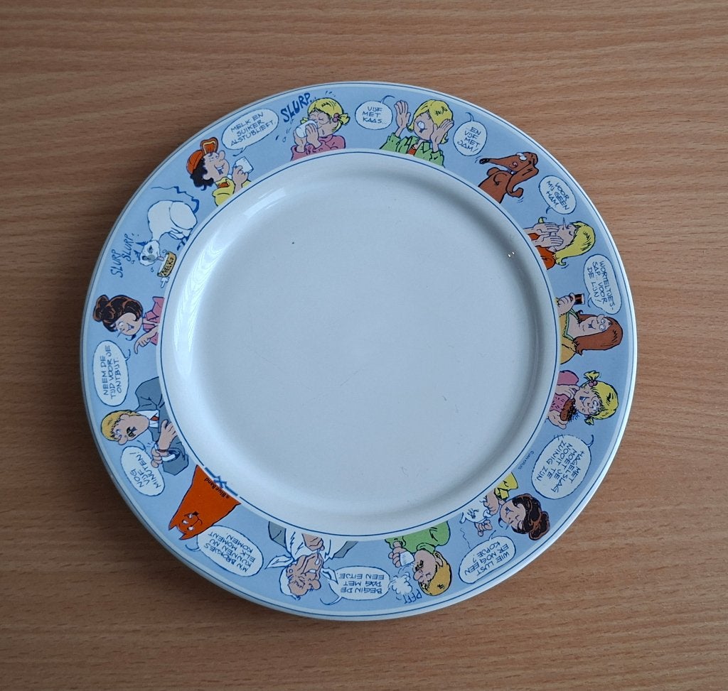 Ontbijtbordje, Bord van Blue Band Jan, Jans en de Kinderen, Ophalen of Verzenden, Zo goed als nieuw, Porselein, Bord of Schaal