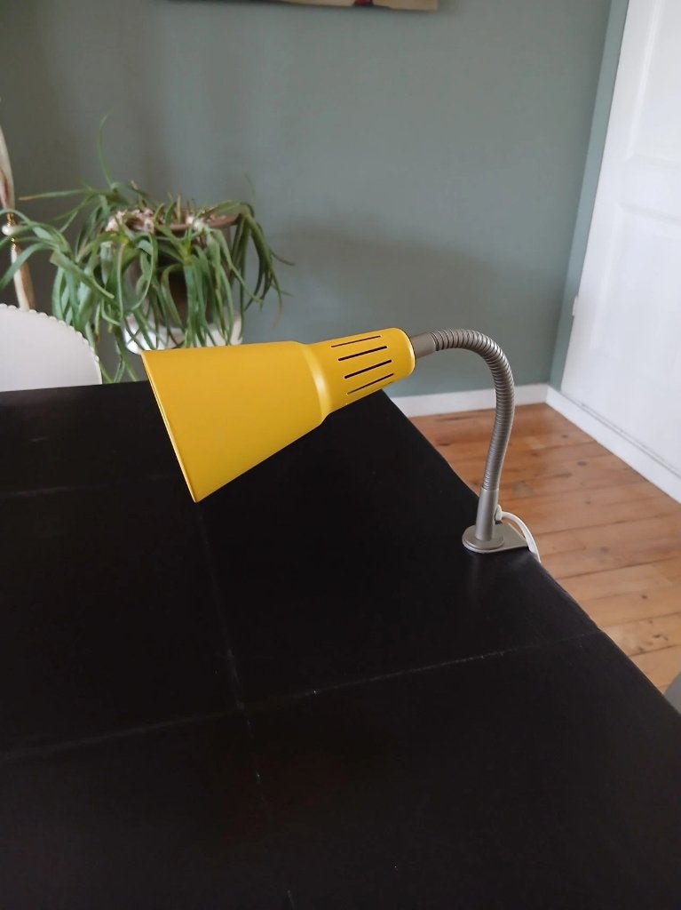 Vintage flexibele Ikea bureaulamp - Marianne & Knut Hagber, Bureaulamp, E14 (klein), Ophalen of Verzenden, Zo goed als nieuw