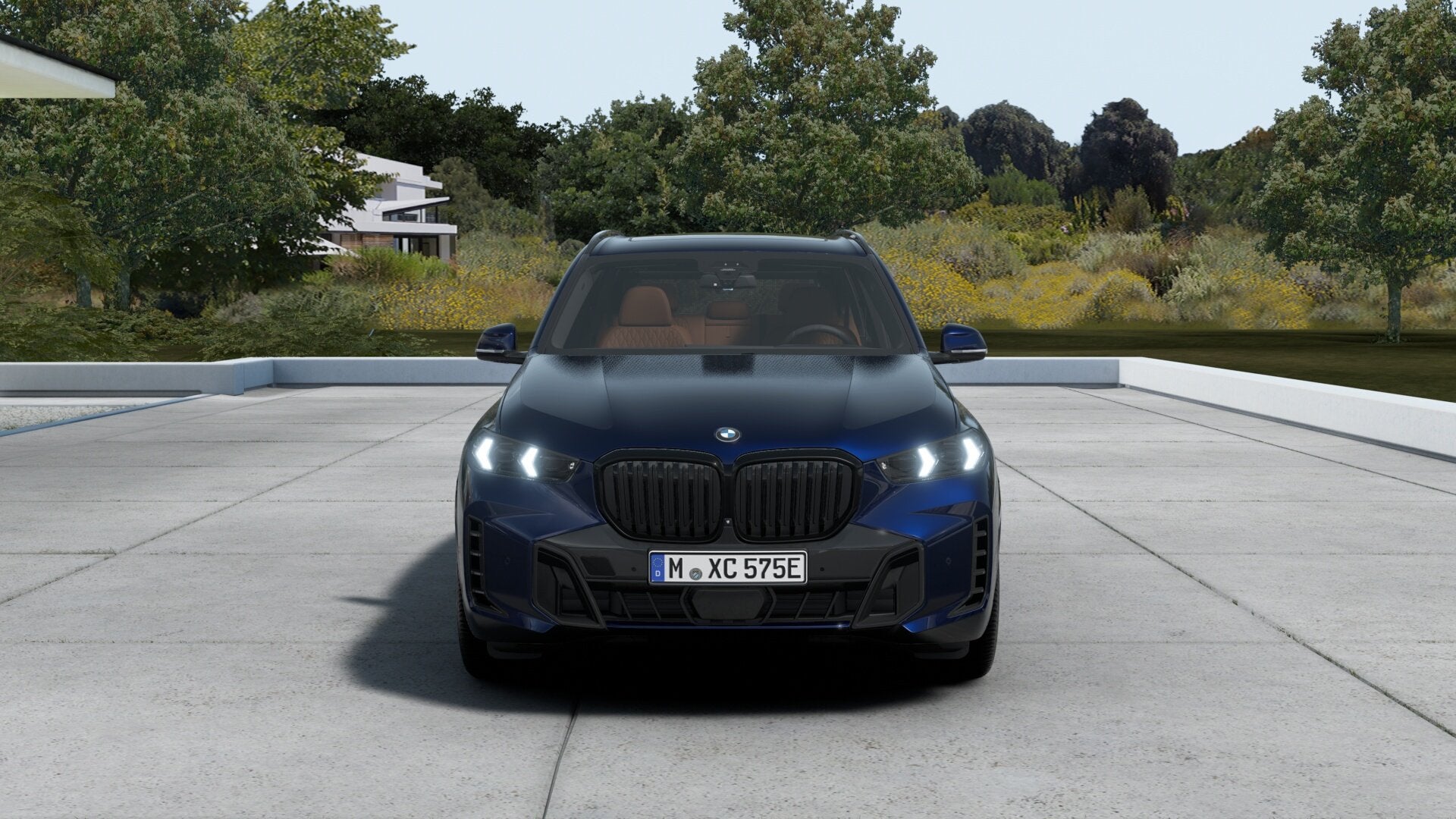 BMW X5 xDrive50e M Sport Automaat / Panoramadak / Trekhaak /, Auto's, Automaat, 2395 kg, Blauw, Leder
