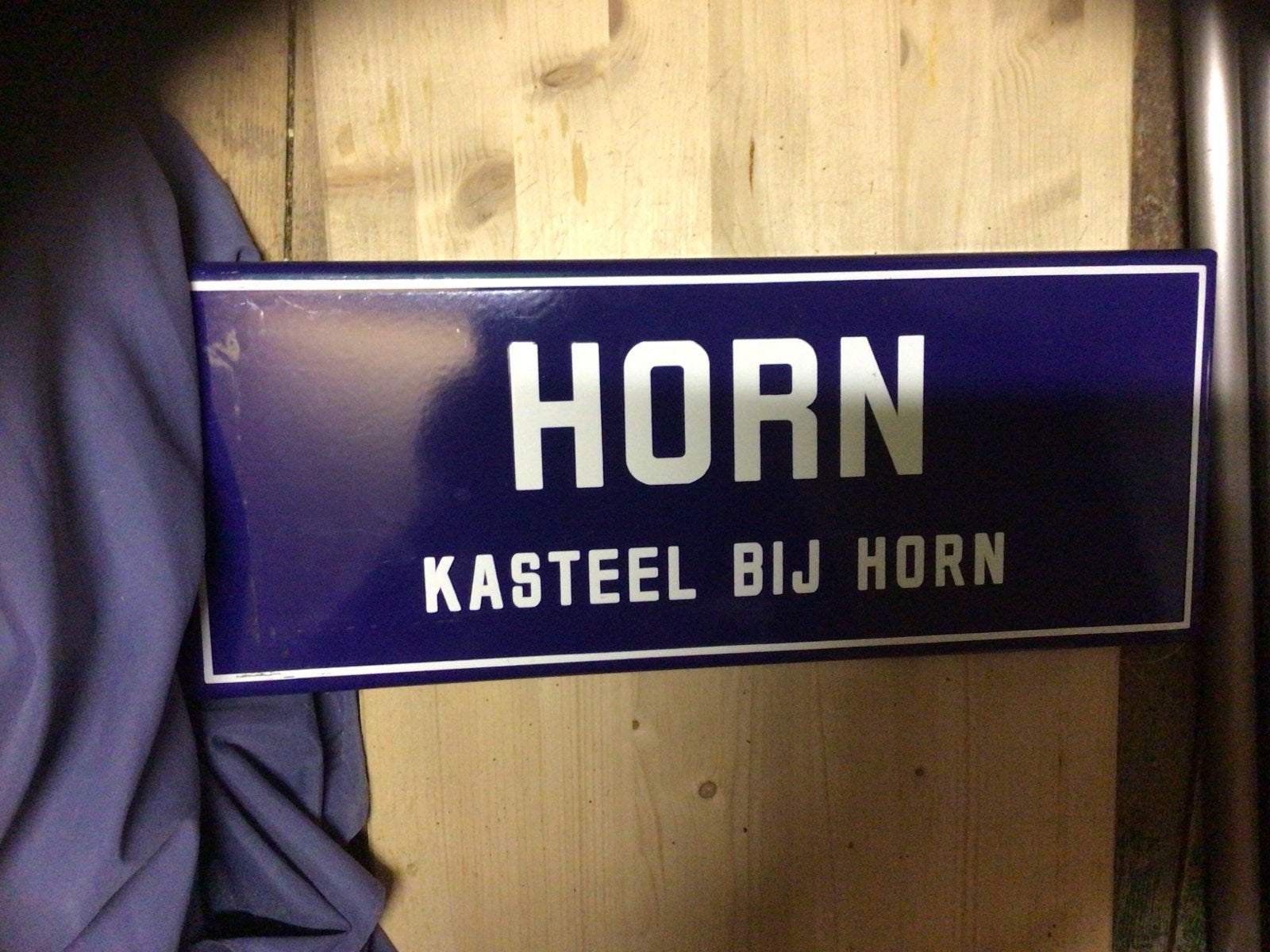 Emaille bord "HORN KASTEEL BIJ HORN", Ophalen of Verzenden