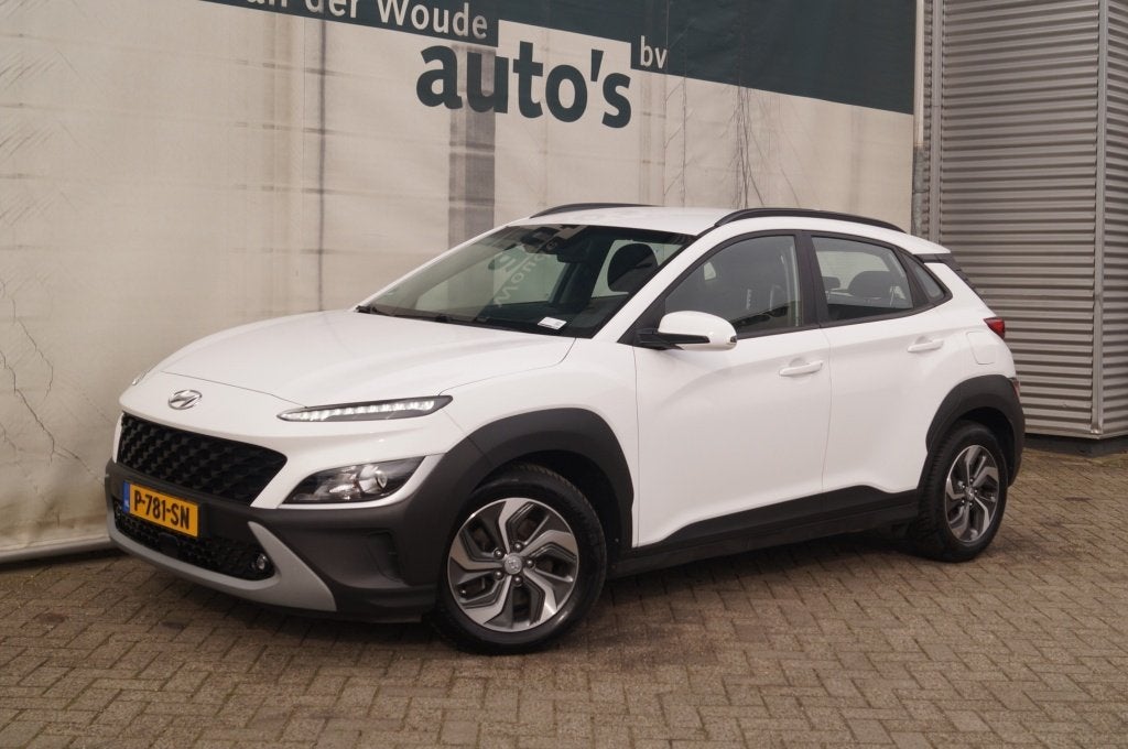 Hyundai KONA 1.6 GDI Automaat Hybrid Comfort Smart -NAVI-ECC, Auto's, Hyundai, Stof, Gebruikt, Euro 6, Wit