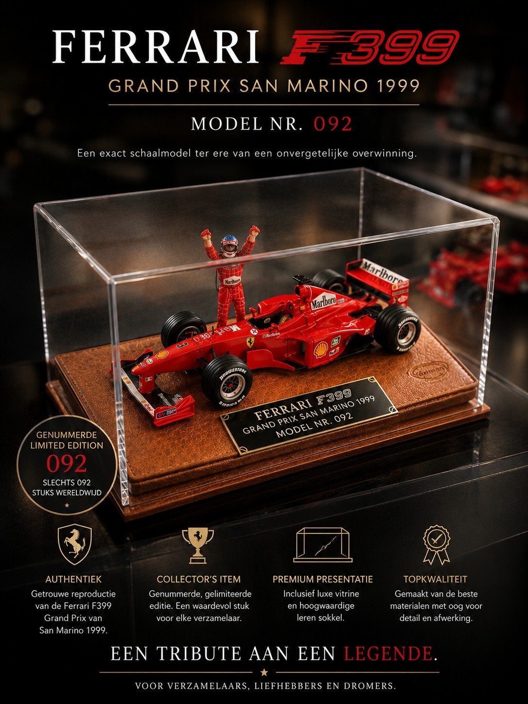Ferrari F399 Grand Prix San Marino 1999 Model Nr. 092, Ophalen of Verzenden, Nieuw, Overige typen