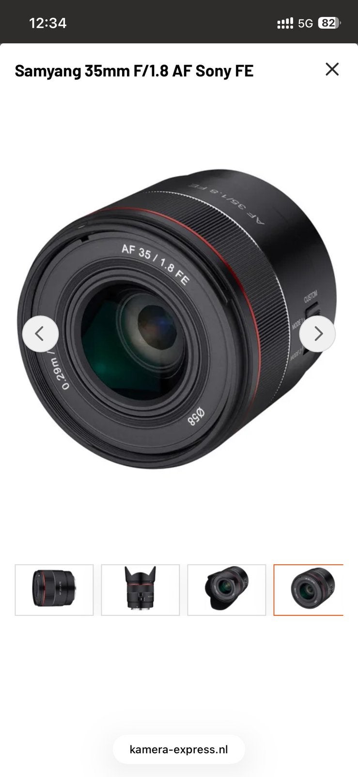 Samyang 35mm f/1.4 AF Sony FE occasion, Audio, Tv en Foto, Fotografie | Lenzen en Objectieven, Sony E-mount, Autofocus, Samyang