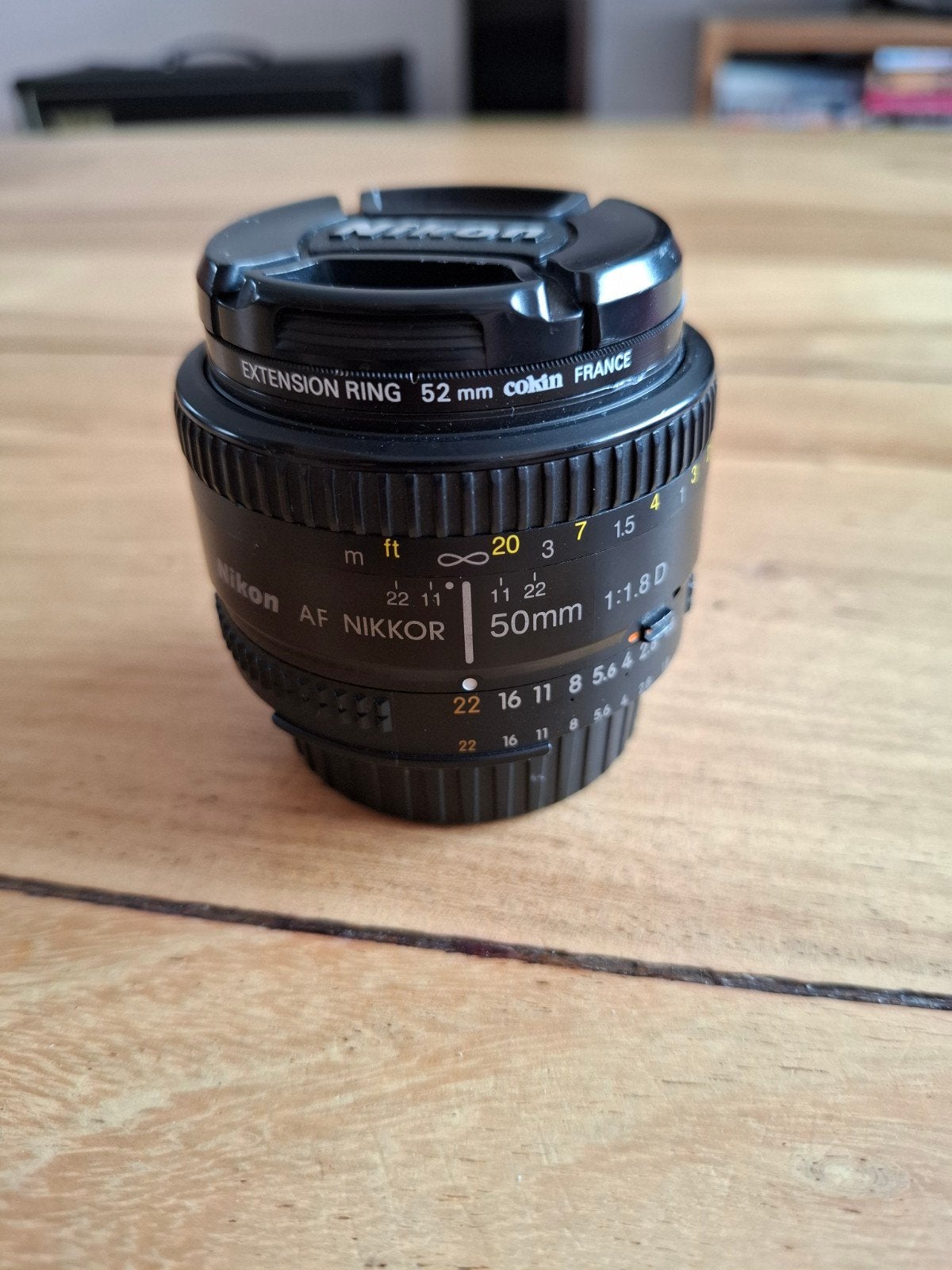 Nikon AF Nikkor 50mm 1:1.8D lens met extension ring, Audio, Tv en Foto, Fotografie | Lenzen en Objectieven, Ophalen of Verzenden