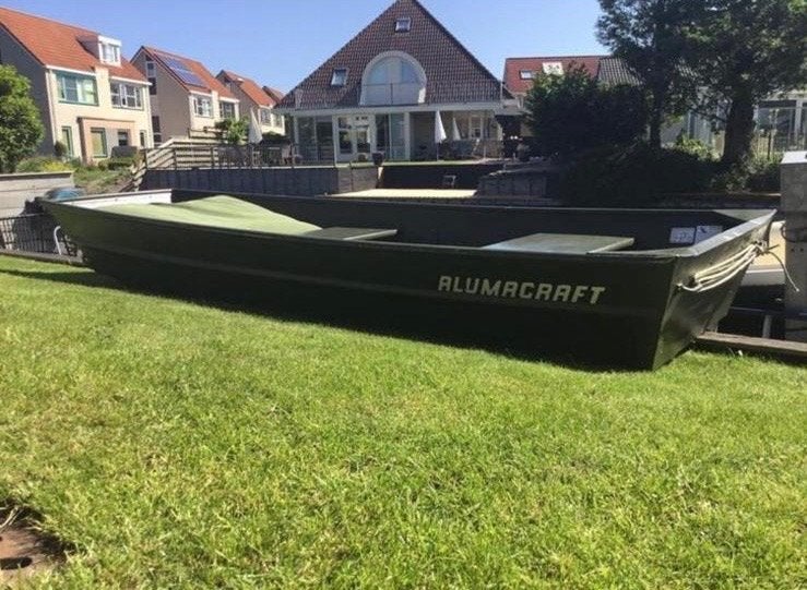 Alumacraft 1236 aluminium boot + 6 PK Suzuki 4 tact motor, Watersport en Boten, Gebruikt, Buitenboordmotor, Aluminium, 6 pk